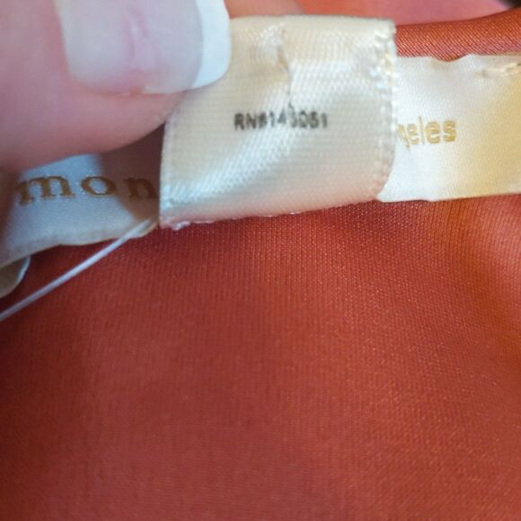 5/$55 - Monteau dusty rose pink scalloped spaghetti strap tank top, NWT, size L - Picture 5 of 7